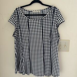 𝅺MARIA GABRIELLE Women’s 2X Plus Blue & White Dot Shirt